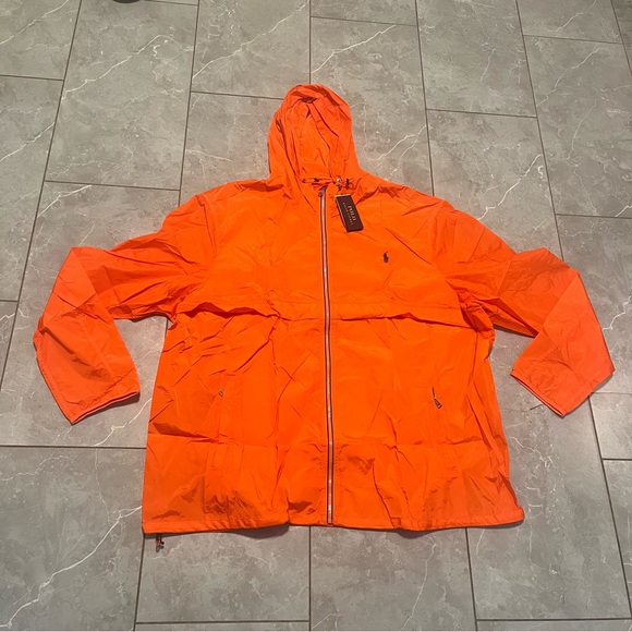Polo Ralph Lauren Mens Orange Lightweight Hooded Windbreaker Jacket- 3XLT- NWT - Picture 3 of 12